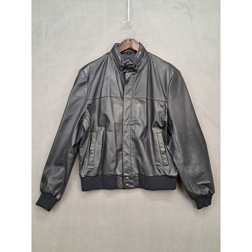 Cooper A2 Air Force Jacket 44 Mens Black Leather Bomber Jacket Full Zip